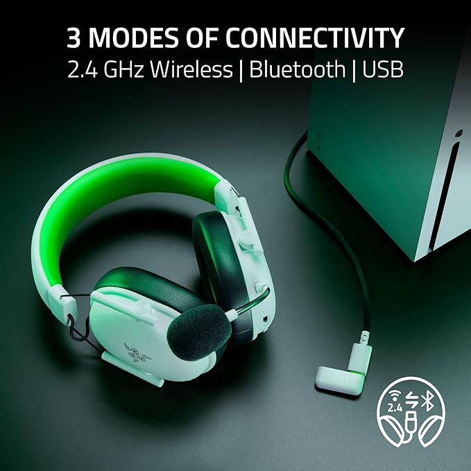 Razer BlackShark V3 X HyperSpeed Wireless Gaming Headset for Xbox: 50mm Drivers - Cardioid Mic - 2.4 GHz Bluetooth - Works with PC Mac Nintendo Switch Smartphone - Long Battery Life - White