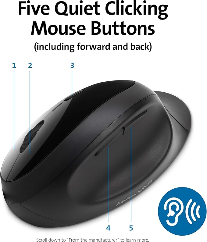 Kensington Pro Fit Ergonomic Wireless Mouse - Black (K75404WW)