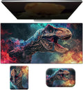 Ergonomic Desk Pad Mat &amp Keyboard Wrist Rest Set 3-in-1 Office Mouse Pad with Memory Foam Support Non-Slip Computer Blotter for Home Gaming &amp Writing 23.6 x 11.8 Dinosaur