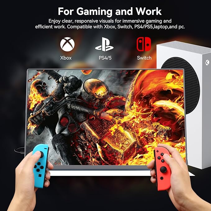 Portable Monitor Touchscreen 16 Inch 1200P Metal Ultra-Thin Portable Display with Leather case and Travel Bag Display HDMI USB C External Display Suitable for Laptop Xbox Switch