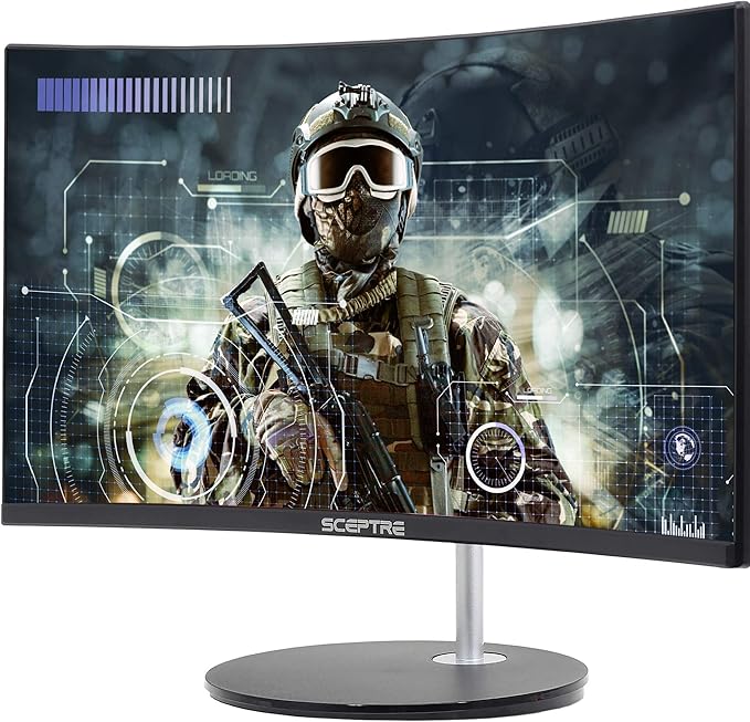 Sceptre Curved 24-inch Gaming Monitor 1080p 98% sRGB HDMI x2 VGA Build-in Speakers Machine Black