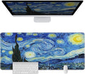 Large Mouse PadExtra Long and Thick Desktop Mouse Pad with Stitched EdgesNon-Slip BaseWaterproof Keyboard Pad for GamersOffice and HomeVan Gogh - Starry Night(35.4x15.7x0.12 Inch90x40cm)
