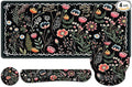 Flower Desk Mat 4in1 Large Mouse Pad with Wrist Rest Desk Matt for Desktop Desk Pad Mat Anti-Slip XXL Computer Ergonomic Mousepad with Wrist Support for Keyboard and Mouse I Black Florals Weeds