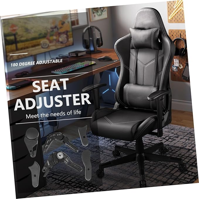 6 Pcs Game Chair Adjusters Multi Angle Regulators Plastic and Iron E Sports Chair Parts Black