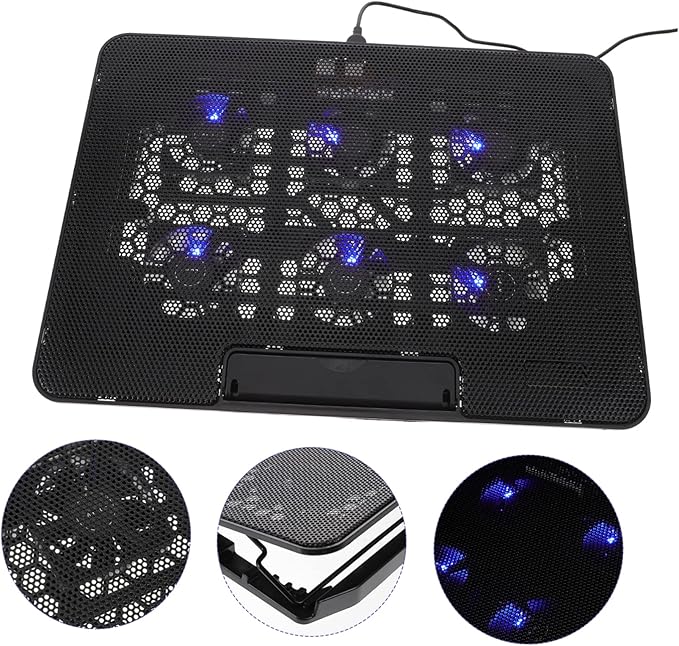 NUOBESTY Laptop Cooling Pad with Adjustable Height Fans for Enhanced Cooling USB Power Supply Design Stable Material for Gaming and Workstation Use