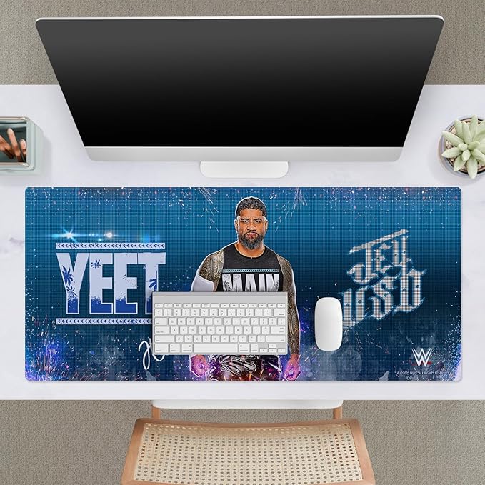 Head Case Designs Officially Licensed WWE Portrait Jey USO 37.4 x 15.75 x 0.16 inches (900 x 400 mm) - XL Gaming Office Desk PC Keyboard Mouse Mat Pad
