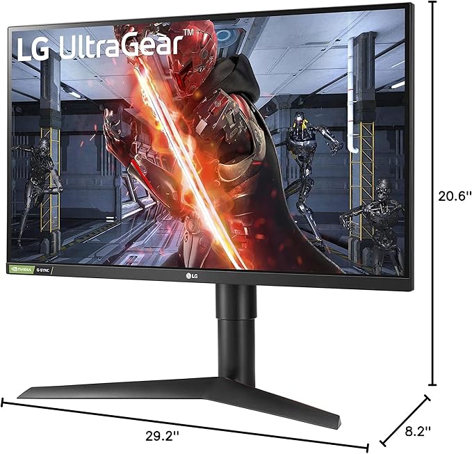 LG 27GL83A-B 27-Inch Ultragear QHD 2560 x 1440 IPS Gaming Monitor 144Hz 1ms (GtG) NVIDIA G-SYNC AMD FreeSync HDR10 HDMI DisplayPort Tilt/Height/Pivot Adjustable Stand Black