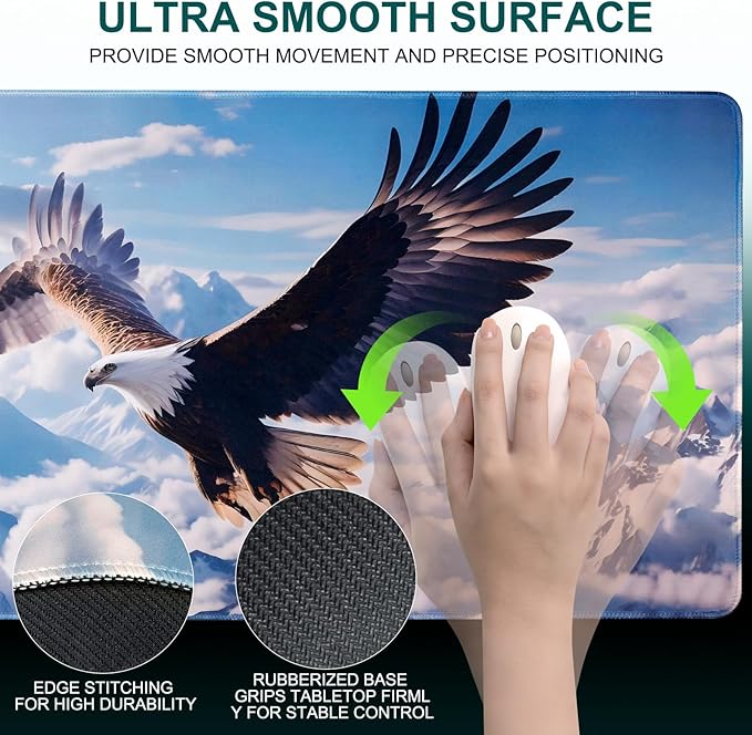 3 in 1 Set Ergonomic Mouse Pad with Wrist Rest Keyboard Wrist Rest Non-Slip Desk Pad Memory Foam Breathable Support for Prolonged Typing and Mouse Use Relief from Wrist Fatigue Jamboa