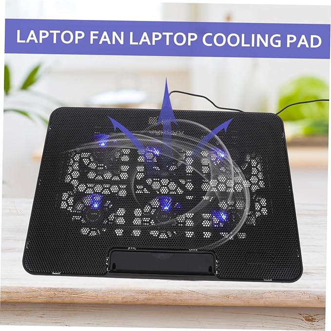 NUOBESTY Laptop Cooling Pad with Adjustable Height Fans for Enhanced Cooling USB Power Supply Design Stable Material for Gaming and Workstation Use
