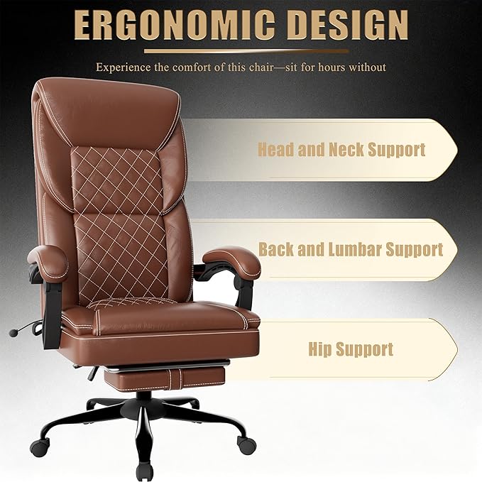 Gaming Chair Office Chair with Inflatable Lumbar Support Ergonomic Comfortable Wide Computer Chair with Footrest and Linked Soft Armrests High Back 3D Enveloping Seat Cushion
