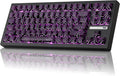 ZORNHER ZH870 Wireless Gaming Mechanical Keyboard80% Black Custom Creamy Sound Keyboard with Lighted Up Black Topographic KeycapsCreamy Sounding Linear SwitchesHot-SwappableRGB Backlit