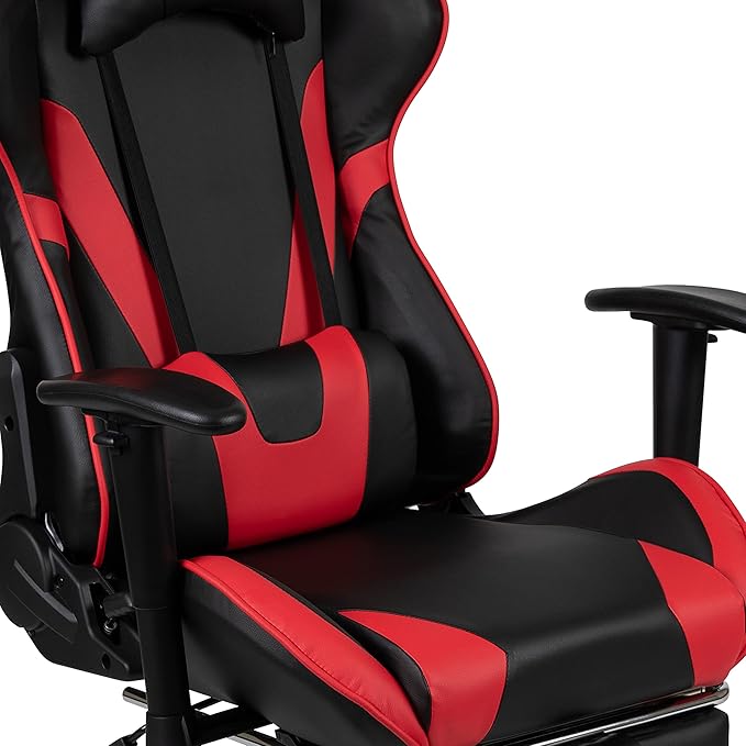 BizChair Black Gaming Desk &amp Chair Set with Cup Holder Headphone Hook and Monitor Stand