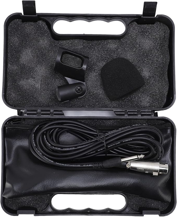 Wired Dynamic Microphone Cardioid Moving Coil Handheld Mic Set No Latency Recording with Shock Absorber Damping Professional XLR Microphone for Active Speakers Mixers Amplifiers