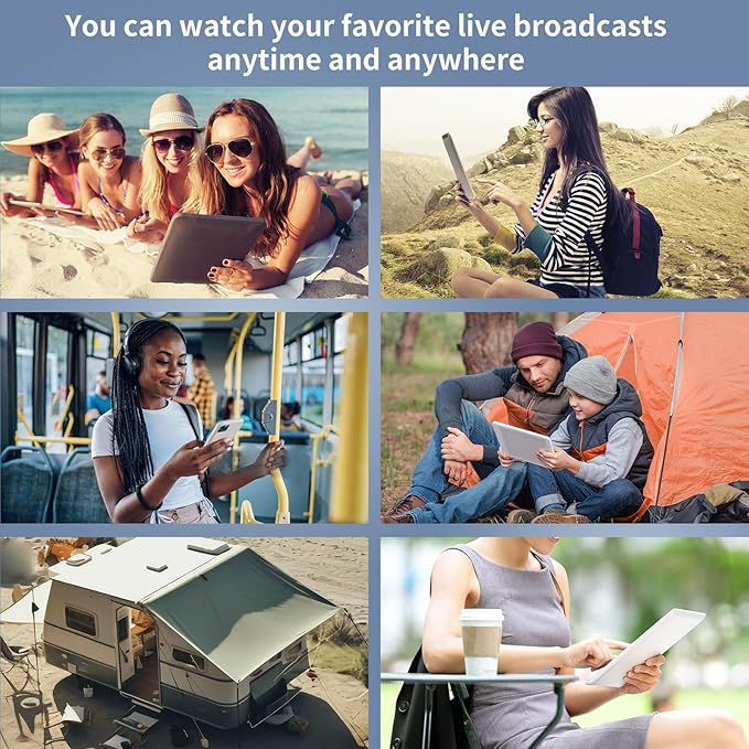 Micro USB TV Tuner Card with Type C Adapter - Watch Live TV Anywhere Freeview HD Receiver Wireless HDTV Stick Tuner USB Antenna for Android Phone Tablet PC - No Internet Needed