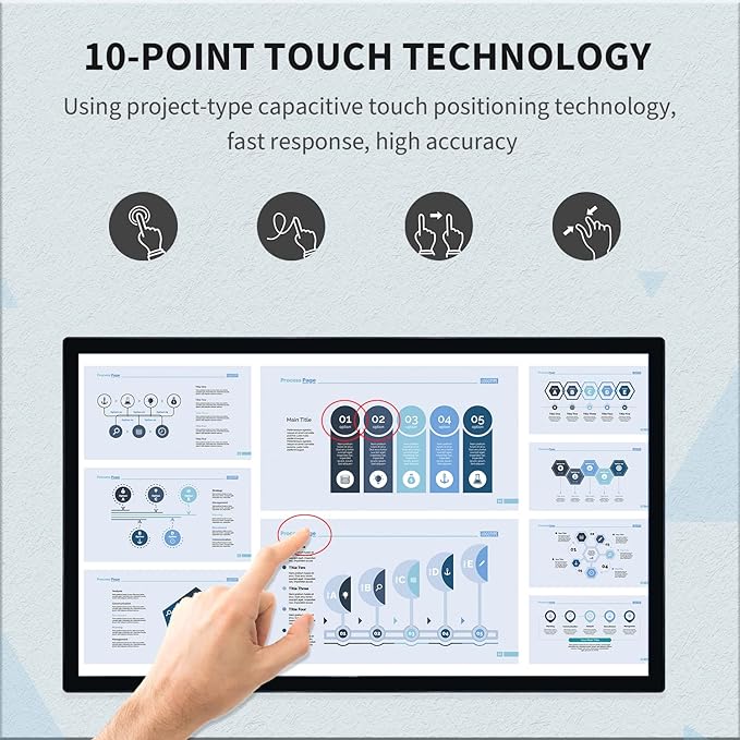 32 inch Interactive Touchscreen Monitor Smart Board with 16:9 Display 1080P Android 11 Touchscreen Electronic Whiteboard for Office and Classroom RAM 2G &amp ROM 32G