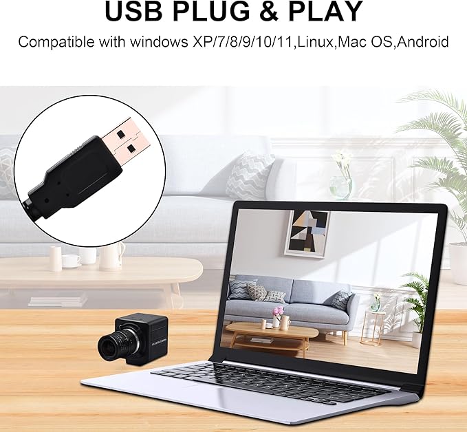 MMlove 8MP USB Camera High Speed 30fps 2.8-12 4X Optical Zoom Lens 2448P USB Webcam Manual Close up Zoom in and Out Golf Swing Camera for Industrial Machine Vision Support PC Raspberry Pi