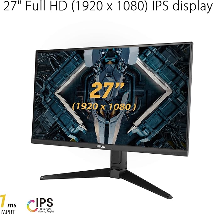 ASUS TUF Gaming VG279QL1A 27” HDR Gaming Monitor 1080P Full HD 165Hz (Supports 144Hz) IPS 1ms FreeSync Premium DisplayHDR 400 Extreme Low Motion Blur Eye Care HDMI DisplayPort