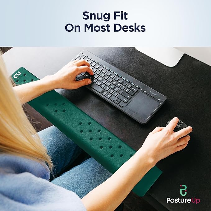 EdgeRest PostureUp L-Shaped Desk Long Wrist Rest Elbow Forearm &amp Wrist Comfort Support for Table or Desk Edge Non-Slip Memory Foam Padding Ergonomic Design for Work Universal Fit Forest Gree