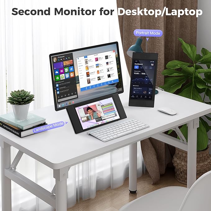 Laptop Screen Extender 12.3 IPS FHD High Brightness 600CD/㎡Gaming Monitor with Foldable Kickstand/Dual Speakers Travel Touch Screen Monitor for Windows Mac PC Laptop Phone PS5/Switch