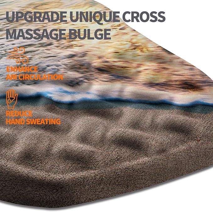 Ergonomic Slope Mouse Pad Wrist Support Wrist Rest Mousepad for Carpal Tunnel Pain Relief with Massage Bulge and Slow Rebound Memory Foam (12x8 inch Sunrise Beach)