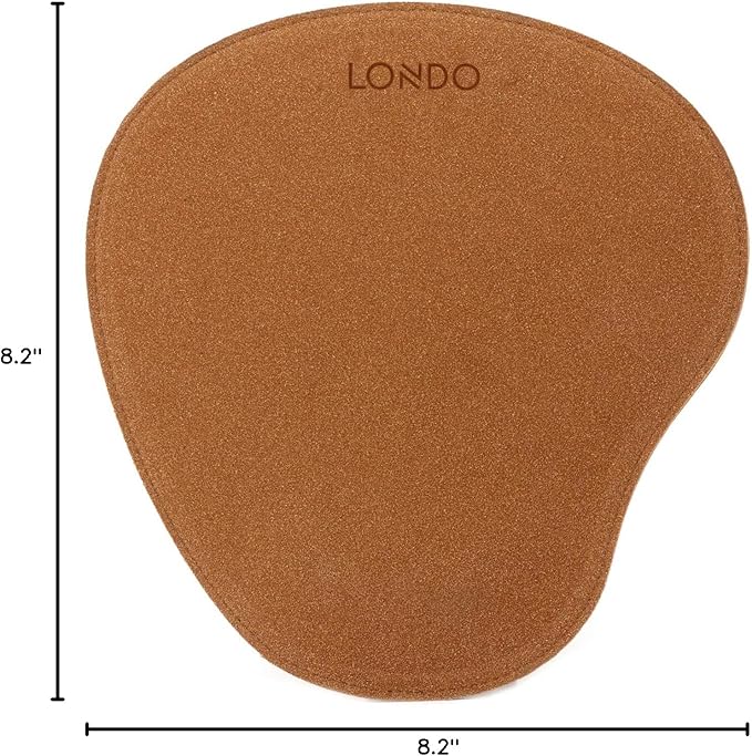 Londo PU Leather Oval Shape Non-Slip Mousepad with Wrist Rest Support Waterproof Surface Comfort Memory Foam Light Ergonomic Design Mouse Pad for Laptop Desktop