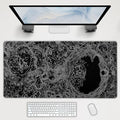 Black Whtie Topographic Gaming Mouse Pad 3XL Topo Moon Relief Map Extended Large Mat Mousepad Desk Pad Non-Slip Rubber Base Stitched Edge Long Mousepad for Desktop Office Desk 47.2x23.6 in120x60cm