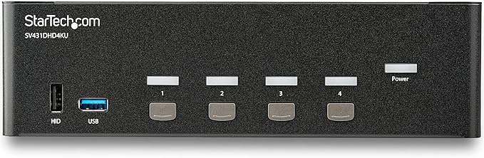 StarTech.com StarTech.com 4-Port Dual Monitor HDMI KVM Switch with Audio &amp USB 3.0 hub - 4K 30Hz - 4 PC Mac Computer KVM Switch Box for HDMI Display  TAA (SV431DHD4KU)