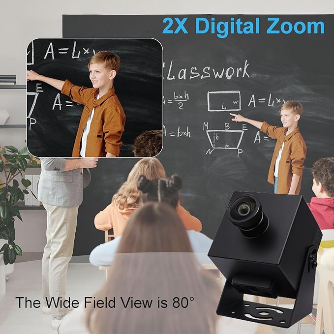 MMlove HDMI USB Camera 4K 30FPS H.264 Webcam USB2.0/HDMI Simultaneous Output 2X Digital Zoom 80° Wide Angle PC Streaming Web Camera for 3D Printer Linux Windows Android Mac Raspberry Pi