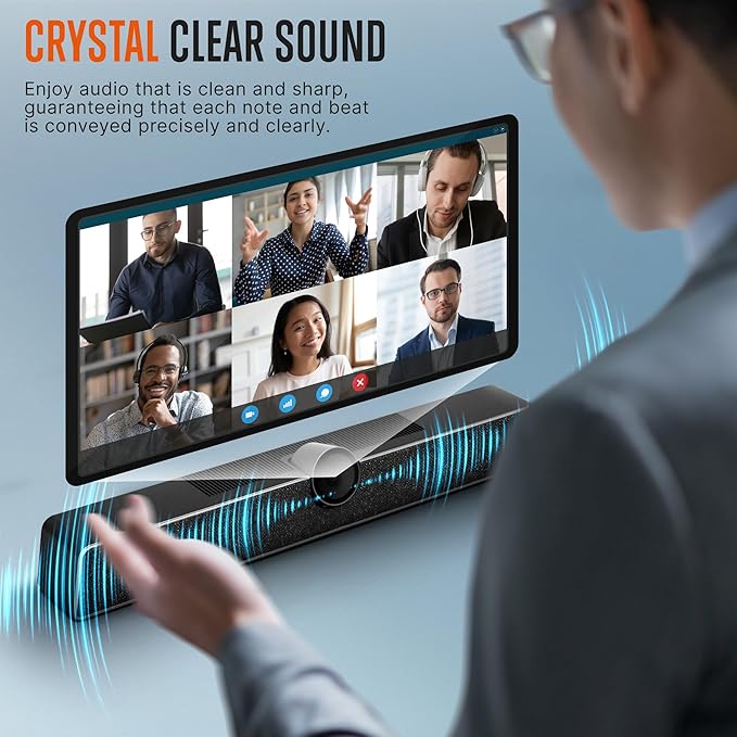 SQUATZ Ultra HD 4K Video Conferencing System with 5X Zoom Wide-Angle Lens Echo Cancellation 8m Voice Pickup 120° FOV - Perfect for Small Conference Rooms Home Offices and Remote Work