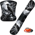 Mouse Wrist Rest and Keyboard Wrist Rest Pad+ Coaster Set Non-Slip Rubber Base Smooth Surface Ergonomic Gaming Mouse Pad for Easy Typing and Pain Relief Crow Skull