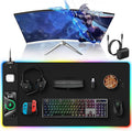 TopMade Wireless Charging RGB Mouse Pad Waterproof Gaming Desk Mat with 4 Light Modes &amp 11 RGB Colors 31.5x15.75 XXL Large Desk Pad(Includes 20W PD Power Adapter &amp 6.56ft Woven Cable)