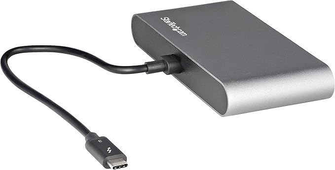 StarTech.com Dual-Monitor Thunderbolt Mini Dock 4K 60Hz HDMI Driverless Hub for Windows and Mac Gigabit Ethernet 1 x USB 5Gbps 1x USB 2.0 11in (28cm) Cable