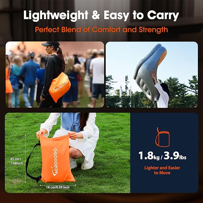 Aerogogo Inflatable Chair Built in Rechargeable Pump 3kPa High-pressureGaming Chair for Kids Inflatable Bean Bag Chair for Indoor Office Outdoor Camping