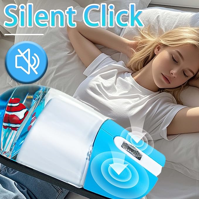 Wireless Mouse Cute Aqua Water Mouse Silent Lightweight Portable Clear Transparent Liquid Optical Retro Mouse with USB Receiver Floater Clownfish for PC Laptop Computer MacBook Kids Adult Gift(Blue)