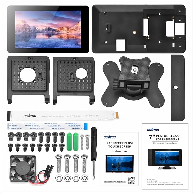 OSOYOO PiStudio Case with 7-inch IPS DSI V4.0 Touch Screen: A Comprehensive Touchscreen Solution for Raspberry Pi 5 4 3 2 Projects