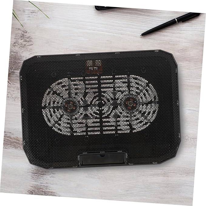 Mikinona Multi-Level Adjustable Laptop Cooling Rack with Dual USB Fans Ergonomic Holder for Heat Dissipation Portable Stand Relieves Neck and Stable for Various Laptop