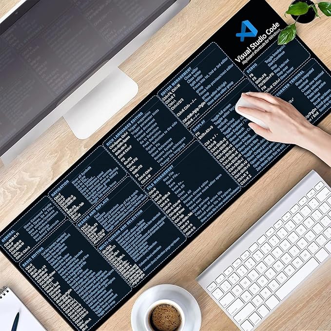Visual Studio Code Shortcuts Mouse mat for Designer Quick Reference Guide Cheats Sheet Mouse Pad Office Supplies Keyboard Tips Gifts for Beginner Photographers Gifts Mouse pad KMH