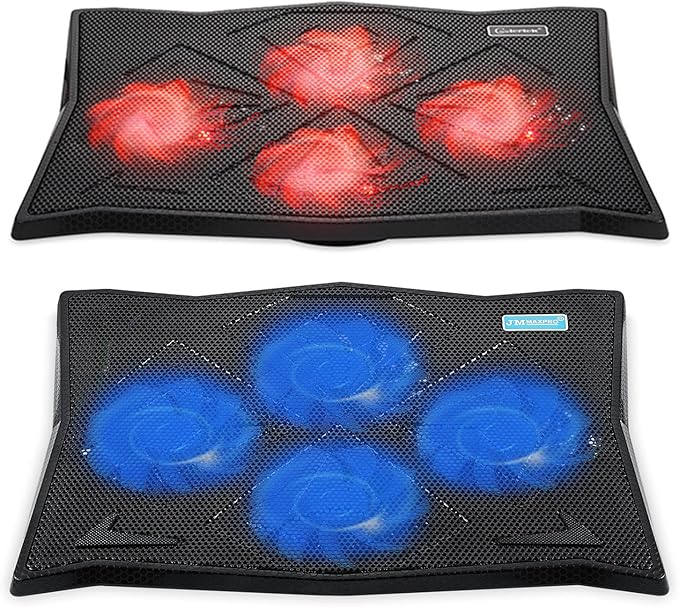Laptop Cooling Pad Coolers for Notebook Gaming Fan Stable Stand Adjustable with 2 USB Port and Phone Holder Cooling Pad