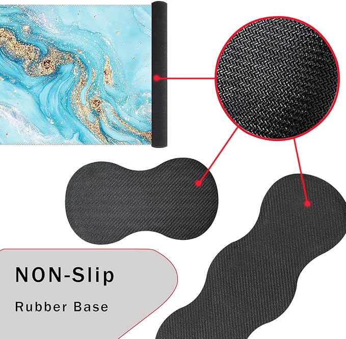 Keyboard Wrist Rest and Mouse Pad with Wrist Support Set Ergonomic CoasterMemory FoamEasy Typing Pain ReliefLarge XL Desk Mat 31.5x 11.8Abstract Marble Texture
