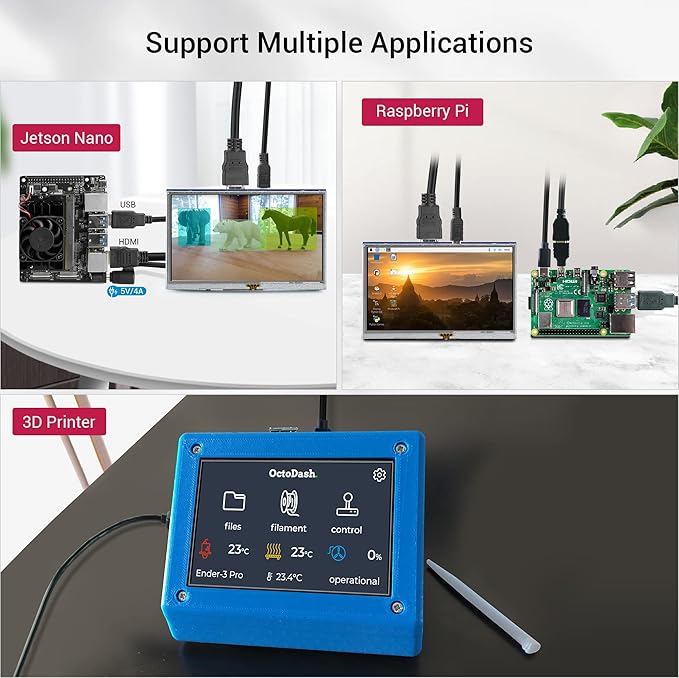 ELECROW 5-Inch Resistive Touch Screen TFT LCD Display 800x480 HD Resolution Compatible with Raspberry Pi 5/4/3/2B/Zero Banana Pi Jetson Nano Windows 11/10/8/7