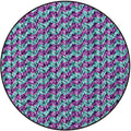 Hot Pink Floor Mat Round Washable Non-Slip Indoor Carpet for Living Room Dining Bedroom Home Geometry Artwork Stylish Futuristic Diameter 47.2 in