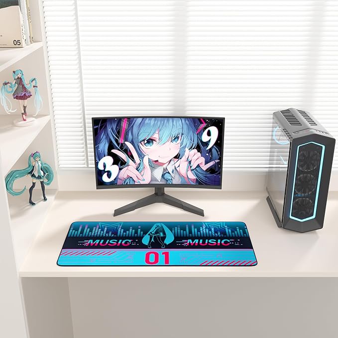 Mouse Pad with Non-Slip Rubber Base 35.4 × 15.7 Hatsune Miku Collaboration Series