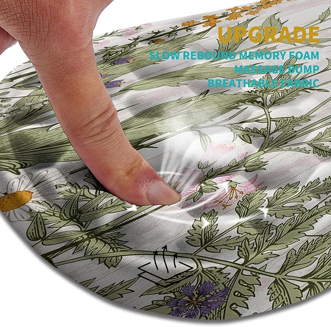 Hokafenle Ergonomic Mouse Pad Wrist Support Wrist Rest Mousepad for Carpal Tunnel Pain Relief with Integrated Memory Foam Slope Massage Bulge (11.8x7.9 inchGarden Flowers