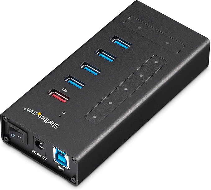 StarTech.com 7 Port USB C Hub - USB Type-C to 2x USB-C/5x USB-A - Commercial Metal USB 3.0 - SuperSpeed USB 3.0 (5Gbps) - BC 1.2 Fast Charge - 5 x usb-a 2 x usb-c (HB30C5A2CST)