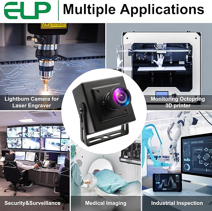 ELP 16MP Wide Angle USB Camera for Raspberry Pi &amp Computer - 4K Web Camera for Desktop &amp Laptop - 120 Field of View - IMX298 Sensor