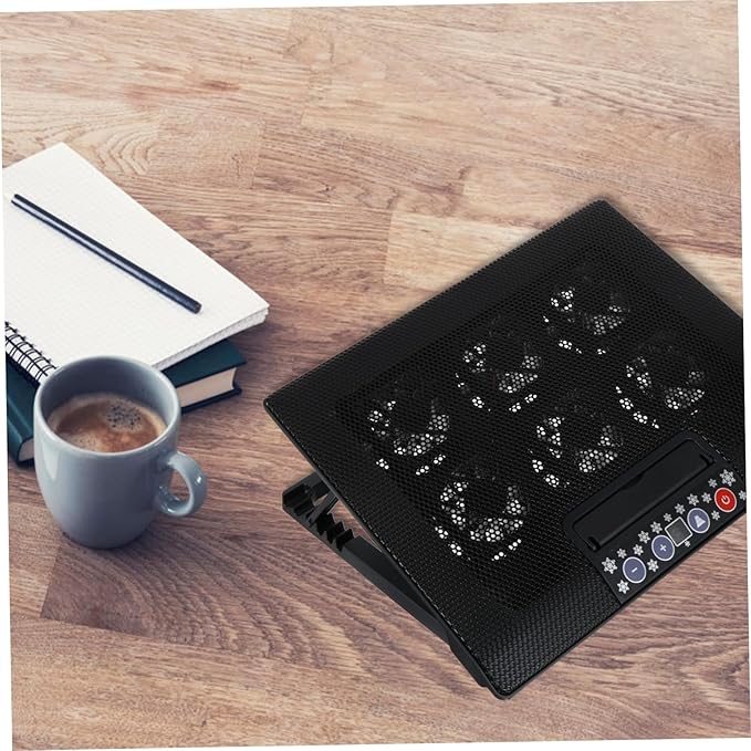 DOITOOL Multi-Angle Adjustable Laptop Cooling Rack Six Quiet Fans Laptop Cooler Stand for Enhanced Performance Portable Desktop Accessory for Gaming and Work