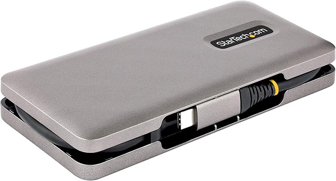 StarTech.com 4-Port USB-C Hub 4X USB-C Ports USB 3.1-10Gbps - Portable USB C Hub w/ 100W Power Delivery Pass-Through - USB Type C Hub w/ 12.6in/32cm Wrap-Around Cable - USBC Splitter (HB31CM4CPD3)