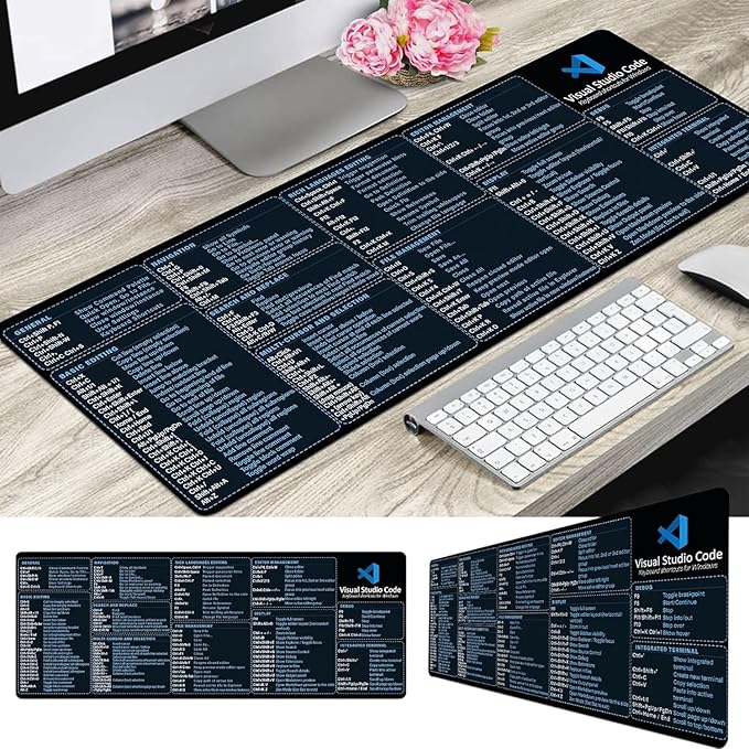 Visual Studio Code Shortcuts Mouse mat for Designer Quick Reference Guide Cheats Sheet Mouse Pad Office Supplies Keyboard Tips Gifts for Beginner Photographers Gifts Mouse pad KMH