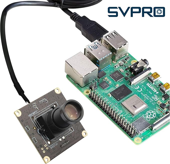 SVPRO 1080P 120fps High Speed Camera Module 12MP 4K 30fps Industrial Video Camera with M12 Lens 25mm Focal Length Narrow Angle UVC Security Monitoring Camera for PC Laptop Raspberry Pi