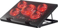 Kootek Laptop Cooling Pad Laptop Cooler with 5 Quiet Fans for 12-17 Computer PC Notebook Gaming Laptop Fan Height Adjustable Laptop Cooling Stand Laptop Accessories Red